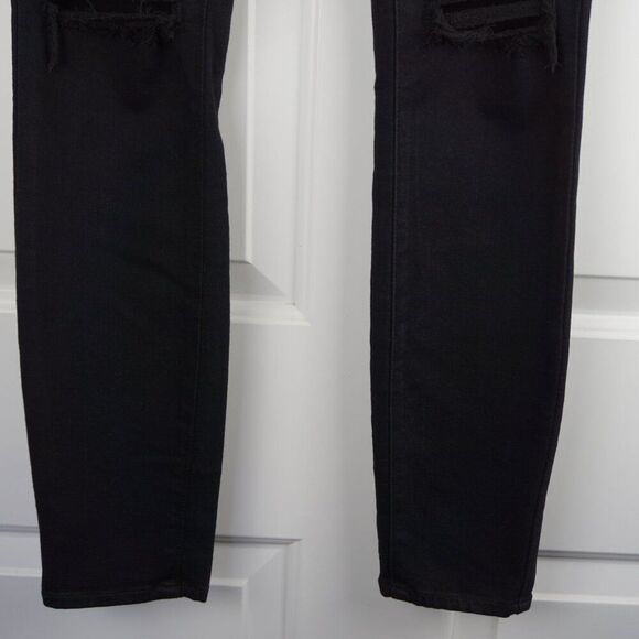 PAIGE Verdugo Ankle Mid Rise Skinny Jeans In Twilight Destructed (Black) Size 24 - Picture 7 of 16